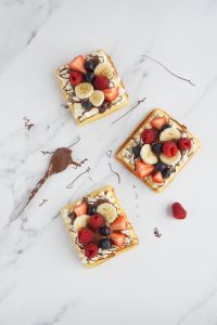 Waffeln mit Früchten